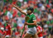 22 August 2021; Gearóid Hegarty of Limerick celebrates after scoring his side's first goal during the GAA Hurling All-Ireland Senior Championship Final match between Cork and Limerick in Croke Park, Dublin. Photo by Harry Murphy/Sportsfile
