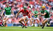 22 August 2021; Eoin Cadogan of Cork in action against Tom Morrissey of Limerick during the GAA Hurling All-Ireland Senior Championship Final match between Cork and Limerick in Croke Park, Dublin. Photo by Piaras Ó Mídheach/Sportsfile