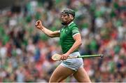 22 August 2021; Gearóid Hegarty of Limerick celebrates after scoring his side's third goal during the GAA Hurling All-Ireland Senior Championship Final match between Cork and Limerick in Croke Park, Dublin. Photo by Harry Murphy/Sportsfile