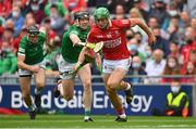 22 August 2021; Robbie O’Flynn of Cork in action against Declan Hannon of Limerick during the GAA Hurling All-Ireland Senior Championship Final match between Cork and Limerick in Croke Park, Dublin. Photo by Eóin Noonan/Sportsfile