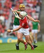 22 August 2021; Patrick Horgan of Cork in action against Tom Morrissey of Limerick during the GAA Hurling All-Ireland Senior Championship Final match between Cork and Limerick in Croke Park, Dublin. Photo by Eóin Noonan/Sportsfile