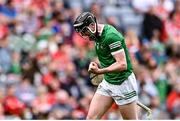 22 August 2021; Declan Hannon of Limerick celebrates scoring a point during the GAA Hurling All-Ireland Senior Championship Final match between Cork and Limerick in Croke Park, Dublin. Photo by Piaras Ó Mídheach/Sportsfile