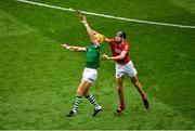 22 August 2021; Séamus Flanagan of Limerick in action against Robert Downey of Cork during the GAA Hurling All-Ireland Senior Championship Final match between Cork and Limerick in Croke Park, Dublin. Photo by Daire Brennan/Sportsfile
