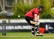 22 August 2021; Senan Jones of Cork Harlequins during the Clear Currency All-Ireland T20 Cup Final match between Cork Harlequins and Brigade at Leinster Cricket Club in Dublin. Photo by Seb Daly/Sportsfile
