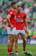 22 August 2021; Dejected brothers Eoin, left, and Alan Cadogan of Cork after the GAA Hurling All-Ireland Senior Championship Final match between Cork and Limerick in Croke Park, Dublin. Photo by Brendan Moran/Sportsfile