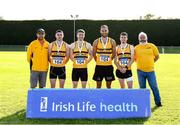 22 August 2021; Members of the Men's Leevale AC, Cork, team who came second on day two of the Irish Life Health Youth Combined Events and Masters Combined Events at Tullamore Harriers Stadium in Tullamore, Offaly. Photo by Matt Browne/Sportsfile