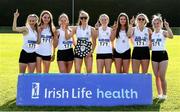22 August 2021; Members of the Sligo County team celebrate after winning first place in the Women's competition on day two of the Irish Life Health Youth Combined Events and Masters Combined Events at Tullamore Harriers Stadium in Tullamore, Offaly. Photo by Matt Browne/Sportsfile