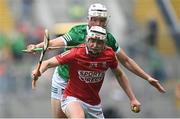 22 August 2021; Shane Barrett of Cork in action against Kyle Hayes of Limerick during the GAA Hurling All-Ireland Senior Championship Final match between Cork and Limerick in Croke Park, Dublin. Photo by Ramsey Cardy/Sportsfile
