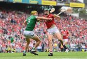 22 August 2021; Seamus Harnedy of Cork in action against Dan Morrissey of Limerick during the GAA Hurling All-Ireland Senior Championship Final match between Cork and Limerick in Croke Park, Dublin. Photo by Ramsey Cardy/Sportsfile