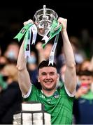 22 August 2021; Limerick captain Declan Hannon lifts the Liam MacCarthy Cup after the GAA Hurling All-Ireland Senior Championship Final match between Cork and Limerick in Croke Park, Dublin. Photo by Piaras Ó Mídheach/Sportsfile