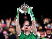 22 August 2021; Limerick captain Declan Hannon lifts the Liam MacCarthy Cup after the GAA Hurling All-Ireland Senior Championship Final match between Cork and Limerick in Croke Park, Dublin. Photo by Piaras Ó Mídheach/Sportsfile