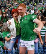 22 August 2021; Cian Lynch of Limerick celebrates with his mother Valerie after the GAA Hurling All-Ireland Senior Championship Final match between Cork and Limerick in Croke Park, Dublin. Photo by Stephen McCarthy/Sportsfile