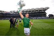 22 August 2021; Dan Morrissey of Limerick with the Liam MacCarthy Cup after the GAA Hurling All-Ireland Senior Championship Final match between Cork and Limerick in Croke Park, Dublin. Photo by Stephen McCarthy/Sportsfile