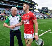 22 August 2021; Limerick manager John Kiely with Eoin Cadogan of Cork after the GAA Hurling All-Ireland Senior Championship Final match between Cork and Limerick in Croke Park, Dublin. Photo by Ray McManus/Sportsfile