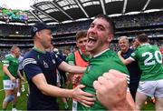 22 August 2021; Seán Finn of Limerick celebrates after his side's victory in the GAA Hurling All-Ireland Senior Championship Final match between Cork and Limerick in Croke Park, Dublin. Photo by Piaras Ó Mídheach/Sportsfile