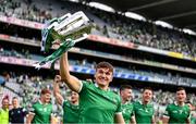 22 August 2021; Cathal O’Neill of Limerick with the Liam MacCarthy Cup after the GAA Hurling All-Ireland Senior Championship Final match between Cork and Limerick in Croke Park, Dublin. Photo by Harry Murphy/Sportsfile