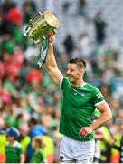 22 August 2021; Dan Morrissey of Limerick celebrates with the Liam MacCarthy Cup following the GAA Hurling All-Ireland Senior Championship Final match between Cork and Limerick in Croke Park, Dublin. Photo by Eóin Noonan/Sportsfile