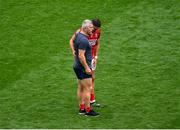 22 August 2021; Cork selector Diarmuid O'Sullivan consoles Eoin Cadogan of Cork after the GAA Hurling All-Ireland Senior Championship Final match between Cork and Limerick in Croke Park, Dublin. Photo by Daire Brennan/Sportsfile