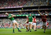 22 August 2021; Cian Lynch of Limerick in action against Mark Coleman of Cork during the GAA Hurling All-Ireland Senior Championship Final match between Cork and Limerick in Croke Park, Dublin. Photo by Stephen McCarthy/Sportsfile