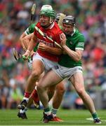 22 August 2021; Robbie O’Flynn of Cork is tackled by Declan Hannon of Limerick during the GAA Hurling All-Ireland Senior Championship Final match between Cork and Limerick in Croke Park, Dublin. Photo by Ray McManus/Sportsfile