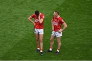 22 August 2021; Dejected Cork players, Tim O’Mahony, left, and Damien Cahalane after the GAA Hurling All-Ireland Senior Championship Final match between Cork and Limerick in Croke Park, Dublin. Photo by Daire Brennan/Sportsfile