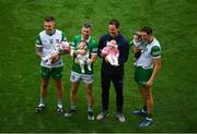 22 August 2021; Limerick players, from left, Barry Hennessy and his daughter Hope, Graeme Mulcahy and daughter Róise, selector Paul Kinnerk and his daughter Enya and Nickie Quaid and his son Dáithí after the GAA Hurling All-Ireland Senior Championship Final match between Cork and Limerick in Croke Park, Dublin. Photo by Daire Brennan/Sportsfile