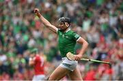 22 August 2021; Gearóid Hegarty of Limerick celebrates after scoring his side's third goal during the GAA Hurling All-Ireland Senior Championship Final match between Cork and Limerick in Croke Park, Dublin. Photo by Harry Murphy/Sportsfile