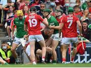22 August 2021; Linesman James Owens gets caught up in a tussle between Limerick and Cork players during the GAA Hurling All-Ireland Senior Championship Final match between Cork and Limerick in Croke Park, Dublin. Photo by Stephen McCarthy/Sportsfile