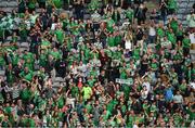 22 August 2021; Limerick supporters in the Cusack Stand celebrate after the GAA Hurling All-Ireland Senior Championship Final match between Cork and Limerick in Croke Park, Dublin. Photo by Daire Brennan/Sportsfile