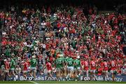 22 August 2021; Supporters watch the parade before the GAA Hurling All-Ireland Senior Championship Final match between Cork and Limerick in Croke Park, Dublin. Photo by Harry Murphy/Sportsfile