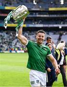 22 August 2021; Dan Morrissey of Limerick with the Liam MacCarthy Cup after the GAA Hurling All-Ireland Senior Championship Final match between Cork and Limerick in Croke Park, Dublin. Photo by Ramsey Cardy/Sportsfile