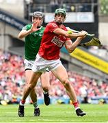 22 August 2021; Séamus Harnedy of Cork in action against Diarmaid Byrnes of Limerick during the GAA Hurling All-Ireland Senior Championship Final match between Cork and Limerick in Croke Park, Dublin. Photo by Ramsey Cardy/Sportsfile