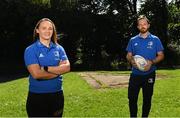 23 August 2021; Vice-captain Michelle Claffey and head coach Phil de Barra during a Leinster Rugby Women’s press conference at Leinster HQ in Belfield, Dublin. Photo by Harry Murphy/Sportsfile