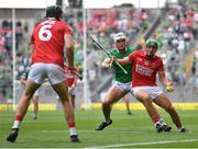 22 August 2021; Robbie O’Flynn of Cork in action against Kyle Hayes of Limerick during the GAA Hurling All-Ireland Senior Championship Final match between Cork and Limerick in Croke Park, Dublin. Photo by Piaras Ó Mídheach/Sportsfile