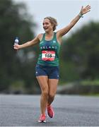 21 August 2021; Lorraine McMahon of Wexford Marathon Club representing Ireland, competing in the Irish National 50 kilometre and 100 kilometre Championships, incorporating the Anglo Celtic Plate, at Mondello Park in Naas, Kildare. Photo by Brendan Moran/Sportsfile