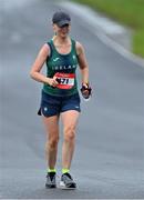 21 August 2021; Aoife Lyons of Gowran AC, Kilkenny, representing Ireland, competing in the Irish National 50 kilometre and 100 kilometre Championships, incorporating the Anglo Celtic Plate, at Mondello Park in Naas, Kildare. Photo by Brendan Moran/Sportsfile