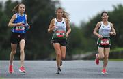 21 August 2021; Deirdre Martin of Carrick-on-Shannon AC, Leitrim, left, and Susan McCartney, centre, and Jenny Elliott-York, representing Ulster and Northern Ireland, competing in the Irish National 50 kilometre and 100 kilometre Championships, incorporating the Anglo Celtic Plate, at Mondello Park in Naas, Kildare. Photo by Brendan Moran/Sportsfile