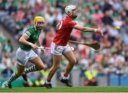 22 August 2021; Luke Meade of Cork in action against Séamus Flanagan of Limerick during the GAA Hurling All-Ireland Senior Championship Final match between Cork and Limerick in Croke Park, Dublin. Photo by Piaras Ó Mídheach/Sportsfile
