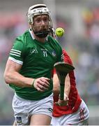 22 August 2021; Cian Lynch of Limerick in action against Mark Coleman of Cork during the GAA Hurling All-Ireland Senior Championship Final match between Cork and Limerick in Croke Park, Dublin. Photo by Piaras Ó Mídheach/Sportsfile