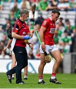 22 August 2021; Robbie O’Flynn of Cork leaves the pitch with an injury during the GAA Hurling All-Ireland Senior Championship Final match between Cork and Limerick in Croke Park, Dublin. Photo by Brendan Moran/Sportsfile