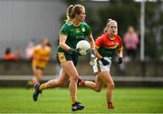 22 August 2021; Antrim goalkeeper Anna McCann during the TG4 All-Ireland Ladies Football Junior Championship Semi-Final match between Antrim and Carlow at Lannleire GFC in Dunleer, Louth. Photo by Ben McShane/Sportsfile