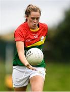 22 August 2021; Cliodhna Ni Shé of Carlow during the TG4 All-Ireland Ladies Football Junior Championship Semi-Final match between Antrim and Carlow at Lannleire GFC in Dunleer, Louth. Photo by Ben McShane/Sportsfile