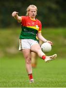 22 August 2021; Dannah O'Brien of Carlow during the TG4 All-Ireland Ladies Football Junior Championship Semi-Final match between Antrim and Carlow at Lannleire GFC in Dunleer, Louth. Photo by Ben McShane/Sportsfile