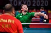 25 August 2021; Colin Judge of Ireland competing in his C3 Men's Singles Table Tennis Qualifying Group G match against Ping Zhao of China at the Tokyo Metropolitan Gymnasium on day one during the Tokyo 2020 Paralympic Games in Tokyo, Japan. Photo by Sam Barnes/Sportsfile