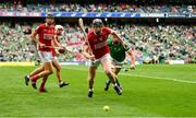 22 August 2021; Damien Cahalane of Cork in action against Cian Lynch of Limerick during the GAA Hurling All-Ireland Senior Championship Final match between Cork and Limerick in Croke Park, Dublin. Photo by Eóin Noonan/Sportsfile