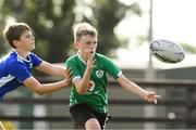 25 August 2021; Hugo Cooke, age 10, in action during the Bank of Ireland Leinster Rugby Summer Camp at Ashbourne RFC in Ashbourne, Meath. Photo by Matt Browne/Sportsfile