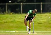 25 August 2021; Curtis Campher during a Cricket Ireland training session ahead of the Zimbabwe series at Malahide Cricket Club in Dublin. Photo by Harry Murphy/Sportsfile