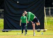 25 August 2021; George Dockrell during a Cricket Ireland training session ahead of the Zimbabwe series at Malahide Cricket Club in Dublin. Photo by Harry Murphy/Sportsfile