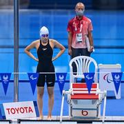 26 August 2021; Róisín Ní Ríain of Ireland before her heat of the Women's S13 100 metre backstroke at the Tokyo Aquatic Centre on day two during the Tokyo 2020 Paralympic Games in Tokyo, Japan. Photo by Sam Barnes/Sportsfile