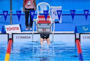 26 August 2021; Róisín Ní Ríain of Ireland at the start of her heat of the Women's S13 100 metre backstroke at the Tokyo Aquatic Centre on day two during the Tokyo 2020 Paralympic Games in Tokyo, Japan. Photo by Sam Barnes/Sportsfile